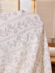 Serenescape Wisteria Flower Print Embroidered Collar Floral Decor Camisole Nightgown For Women - Beige - View 6