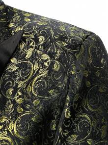 Manfinity AFTRDRK Fashionable Notch Lapel Men's Blazer - Gold - View 4