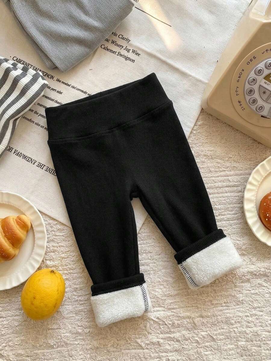 Dazy Kids 女童冬季休閒百搭保暖內裡內搭褲 - 黑色 - 查看 1