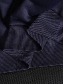 SHEIN Tween女孩秋季深藍色刺繡小馬圖案運動衫，百搭休閒運動街頭風 - 藏蓝色 - 查看 5