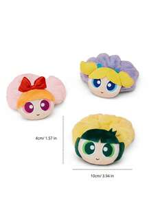THE POWERPUFF GIRLS X Joivida 1組毛絨髮圈與髮帶、可愛卡通髮箍，適合日常穿著、旅行、派對，是送給女性、女孩的有趣禮物，生日、聖誕節或週年紀念的襪子填充禮物 - 彩色 - 查看 3