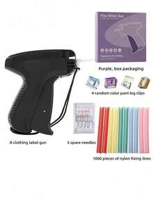 Professional Tagging Gun For Clothes - Quick No-Sew Fabric Fixer With 5 Fine Needles & 1000 Fasteners, Speedy Hemming Tool For Garments, Micro Stitchy Repair Kit (Sticky Sewing Alternative - multicolor - View 27