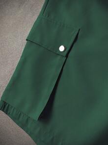 Manfinity Homme Conjunto casual diario de camiseta de manga corta con bloques de color y pantalones cortos con cintura con cordón para hombre - Multicolor - Ver 5