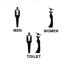 1pc Acrylic Toilet Sign With 3D Male & Female Symbols, Office & Public Restroom Indication Plaque Best Gifts Birthday Graduation - multicolor - View 3