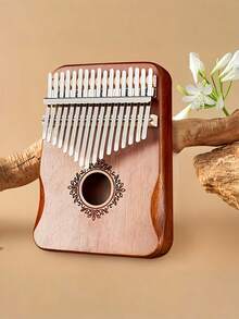 1PC 17 Key Ergonomic Kalimba Thumb Piano Mahogany Mineral Steel Material Easy Learn Play Mbira With Engraved Notes Tuning Hammer For Beginner Professional Perfect Gift Home Office Decor - Multicolor - View 6