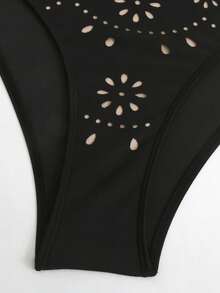 Swim Oasis Baju Renang Terusan Wanita Ukuran Besar dengan Rok, Cocok untuk Liburan Pantai, Pesta Kolam Renang, Pesta Pantai - Hitam - View 3
