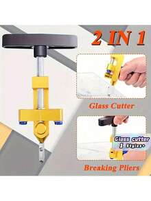 1-Piece Manual Glass And Tile Cutting Tool – Professional Diamond-Tip Glass Cutter For Windows And Crafts – Portable Manual Tile Cutter – Diamond Glass Cutter Set For Cutting Glass And Tiles - Boundary Opener Set - View 3