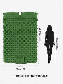 2-Person Camping Sleeping Pad, 4-Inch Ultra-Thick Self-Inflating Air Mattress – Double Inflatable Camping Mat With Built-In Foot Pump And Pillows, For Backpacking, Hiking And Tents - Multicolor - View 4