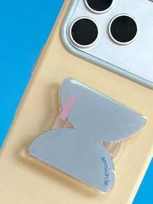 ShellaStory Ins風彩色不對稱幾何手機支架，適用 Apple 17 Pro、16、13、15 系列手機殼，個性化軟質簡約撞色小眾風格 - 黃色 - 查看 3