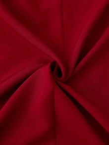 GlowEve Blazer informal de doble botonadura y sin mangas de unicolor - Rojo - Ver 6