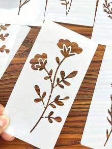 18件組 DIY 花卉繪畫模板 可重複使用塑膠模板 適用於木材 布料 紙張 噴漆塗鴉 手工藝用品 家居裝飾 禮物創意 - 多色 - 查看 3