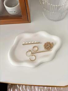 1pc Large Cloud Shaped Jewelry Tray, Necklace Earrings Watch Ring Storage Holder For Desktop Vanity - Multicolor - View 1