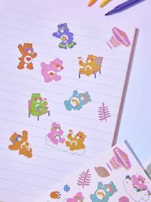 Care Bears 1組卡通圖案塗鴉貼紙，適用於筆記本、日記本、手工藝品、滑板、筆記型電腦、行李箱，非常適合個性化裝飾，生日或週年紀念的趣味禮物 - 彩色 - 查看 5