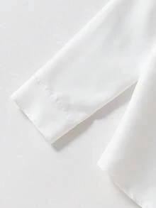SHEIN 女童春夏白色條紋草莓襯衫，簡約俏皮，時尚百搭，適合日常穿著與外出 - 白色 - 查看 5
