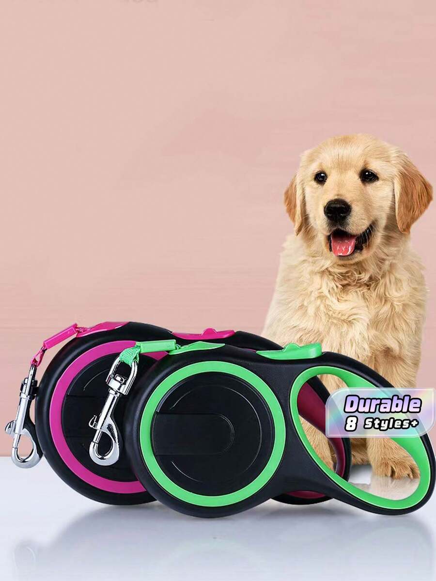 1 Piece Of Automatic Retractable Dog Leash For Medium-Sized Dogs, 5 Meters In Length, Equipped With Quick Brake Shock Absorption System And Comfortable Handle, Suitable For Daily Walking, Travelling, Hiking, Outdoor Sports And Other Activities - Multicolor - View 1