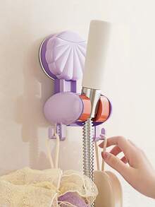 1pc Cream-Colored Movable Adjustable Suction Shower Head Holder, Punch-Free Fixed Shower Nozzle Bracket For Home Bathroom And Kids - Suction cup shower - View 7