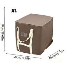 1pc Extra Large Capacity Waterproof And Moisture-Proof Fabric Quilt Clothing Storage Bag, Dustproof Moving Packing Bag, Suitable For Home Storage - Brown - View 12