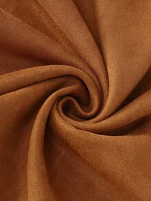 LUMIGAL Women's Suede Multi-Layer Asymmetric Ruffle Hem Skirt - Coffee Brown - View 6