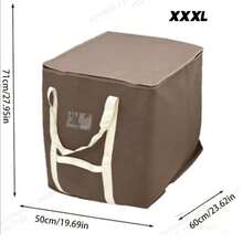 1pc Extra Large Capacity Waterproof And Moisture-Proof Fabric Quilt Clothing Storage Bag, Dustproof Moving Packing Bag, Suitable For Home Storage - Brown - View 10