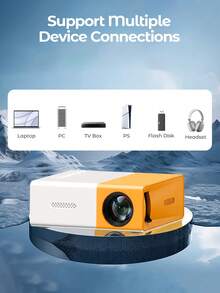 Teckwe Mini Portable 1080P LED Projector For Home Party Meeting Theater, Projector Home Cinema Review - Orange - View 6