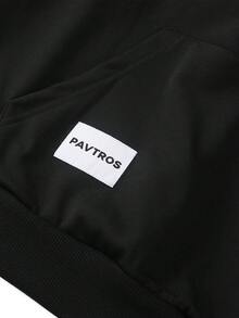 PAVTROS 男士街頭塗鴉風紋理連帽衫與寬腿運動褲兩件套，寬鬆版型實用口袋上衣，彈性腰抽繩寬腿運動褲，針織運動服套裝，美式街頭嘻哈風，復古街頭，個性化，街舞，滑板，饒舌，塗鴉，次文化，寬鬆，中性風格，中性 - 黑色 - 查看 9