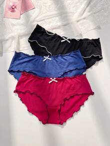 PetitDoll Conjunto De Ropa Interior De Talla Grande Para Mujer De 3 Piezas/set - Multicolor - Ver 1