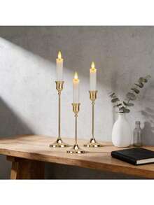 30Pcs Iron Conical Taper Candle Holders, Decorative Tabletop Pillar Candlestick Stands For Wedding Restaurant Party Fireplace, Metal Candle Centerpiece Decor For Home Holiday Festival Indoor Table Ornaments - Gold - View 10