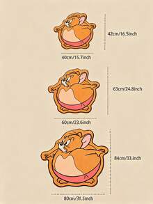 TOM & JERRY 1pc Mouse Rug – Licensed Cartoon Floor Mat, Soft Plush Home Decor - cat and mouse - View 5