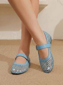 Styleloop Ladies, Willow Nails, Buckles, Flat Shoes. - Light blue - View 9
