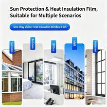 Película de Aislamiento Térmico Plateada de Doble Cara, Película de Protección Solar para Vidrio del Hogar, Bloqueo Fuerte de Rayos UV. Efecto Significativo de Sombreado y Enfriamiento, Diseño Transparente Unidireccional para una Vista Clara, Equilibrando Fácilmente la Protección y la Privacidad - 1PC - Ver 3