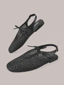 Styleloop Ladies, Willow Nails, Buckles, Flat Shoes. - Graphite Black - View 4