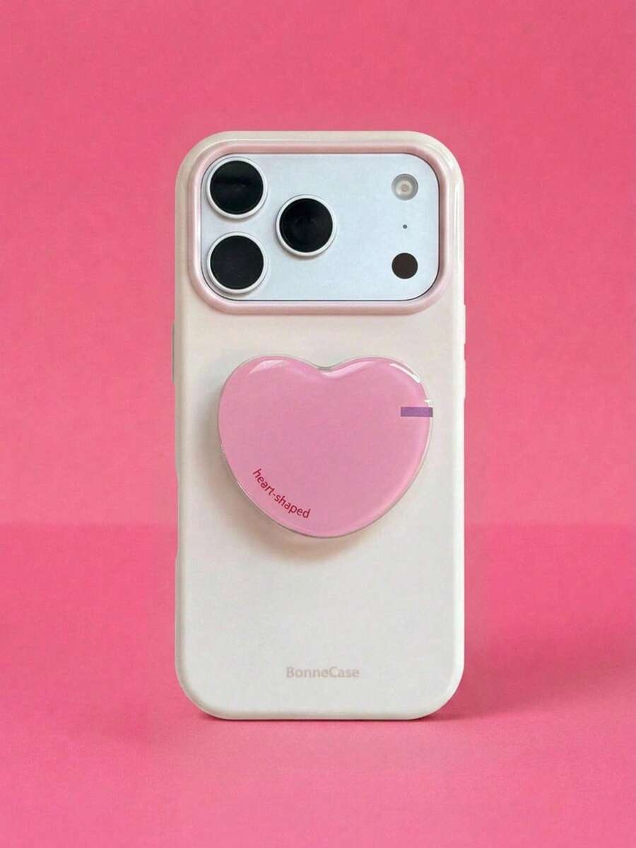 ShellaStory An Ins Style Colorful Asymmetric Geometric Stand Compatible With Apple 17 Pro Phone Case 16 Personalized Soft Course 13 Applicable 15 Geometry, Simple Style, Clash Color Style, Niche, Ins Style - Pear white - View 1