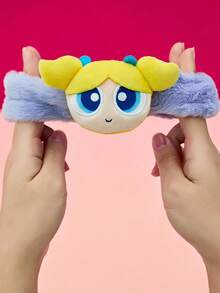 THE POWERPUFF GIRLS X Joivida 1組毛絨髮圈與髮帶、可愛卡通髮箍，適合日常穿著、旅行、派對，是送給女性、女孩的有趣禮物，生日、聖誕節或週年紀念的襪子填充禮物 - 彩色 - 查看 6