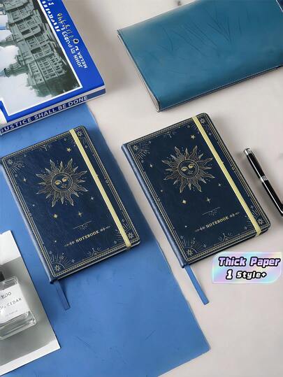 Buku Catatan/Jurnal Bergaris Biru Tua – Kertas Tebal Premium, Sampul Kulit Imitasi, Buku Tulis Klasik dengan Sampul Keras & Pembatas Halaman, Hadiah, Berpita, Besar, 160 Halaman, Hadiah untuk Pelajar, Perencana Harian, Alat Tulis, Ukuran 5,8x8,4 Inci