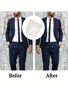 1 Pair Shoulder Pads, 0.59 Inch Thick, Breathable Sponge Pads, Unisex, For High/Low Shoulder Blazers And T-Shirts, Back To School Gift. - multicolor - View 6