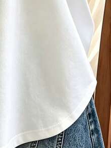 Lalippa Women's Casual T-Shirt With Denim Effect Print And Raglan Sleeves - Multicolor - View 6