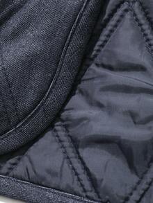 DAZY Round Neck Quilted Design Long Sleeve Casual Thick Autumn/Winter Boys (Large) Cotton Padded Coat - Navy Blue - View 3