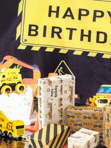 3/6 PCS Sheets Construction Vehicle Theme Gift Wrapping Paper For Birthday Party Decoration Supplies Gift Baskets Flower Bouquets Crafts Manual Covers Construction Favors Versatile Decorative - Engineering Vehicles - View 4