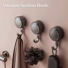 3/6 Pcs Heavy-Duty Suction Cup Hooks – Organizer For Bathroom & Bedroom, Sturdy & Stable, Drill-Free, Easy To Install, High Load Bearing Capacity, Multi-Purpose Wall Storage Hooks, Firm Suction, Tidy Bathroom Storage - multicolor - View 6
