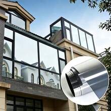 Película de Aislamiento Térmico Plateada de Doble Cara, Película de Protección Solar para Vidrio del Hogar, Bloqueo Fuerte de Rayos UV. Efecto Significativo de Sombreado y Enfriamiento, Diseño Transparente Unidireccional para una Vista Clara, Equilibrando Fácilmente la Protección y la Privacidad - 1PC - Ver 5