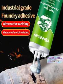 1Pc 2Pcs Cast Iron Gel High Temperature Resistant Welding Adhesive High Strength Metal Bonding Glue For Water Tank Radiator Plastic Pipe Leak Repair Waterproof AB - green - View 1