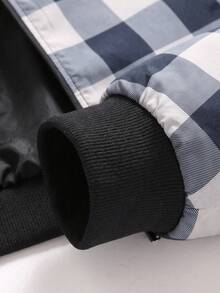 Manfinity Homme Men's Fashionable Checkerboard Print Long Sleeve Jacket With Pockets - Multicolor - View 6
