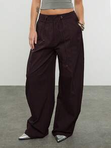 COUREZ Pantalones de Mujer - Café integral - Ver 3