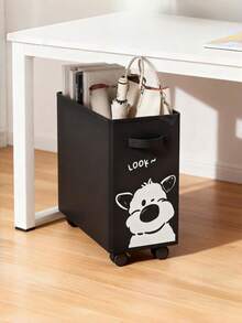 1PC Plastic Under Desk Rolling Storage Cart Multifunction Organizer Basket With Wheels Cute Cat Pattern Office Supplies For Home Workplace Back To School Supplies Mobile Desk Organizer - Multicolor - View 7