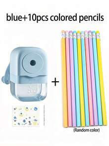 1/5pcs Hand Cranked Pencil Sharpener, Battery Free, Four Color Options, 5-Level Adjustable Pen Tip, ABS Material, Suitable For Students, Families, And Offices, Can Be Used For Birthday Gifts, Back To School Gifts, Etc. - Multicolor - View 14