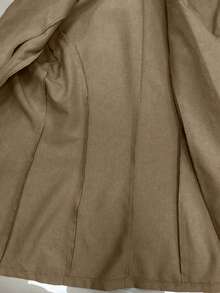 Franclia 3/4 Sleeve Lapel Collar Cinched Waist Linen Blend Commuter Blazer Jacket - Camel - View 5