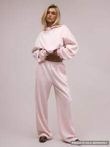 MUSERA Oversized Fleece Sweatpants Vacation Airport Casual 90's Summer Airport Graduation Back To School Graduation Teacher For Women Back To School Spring Holiday - Pink - View 1