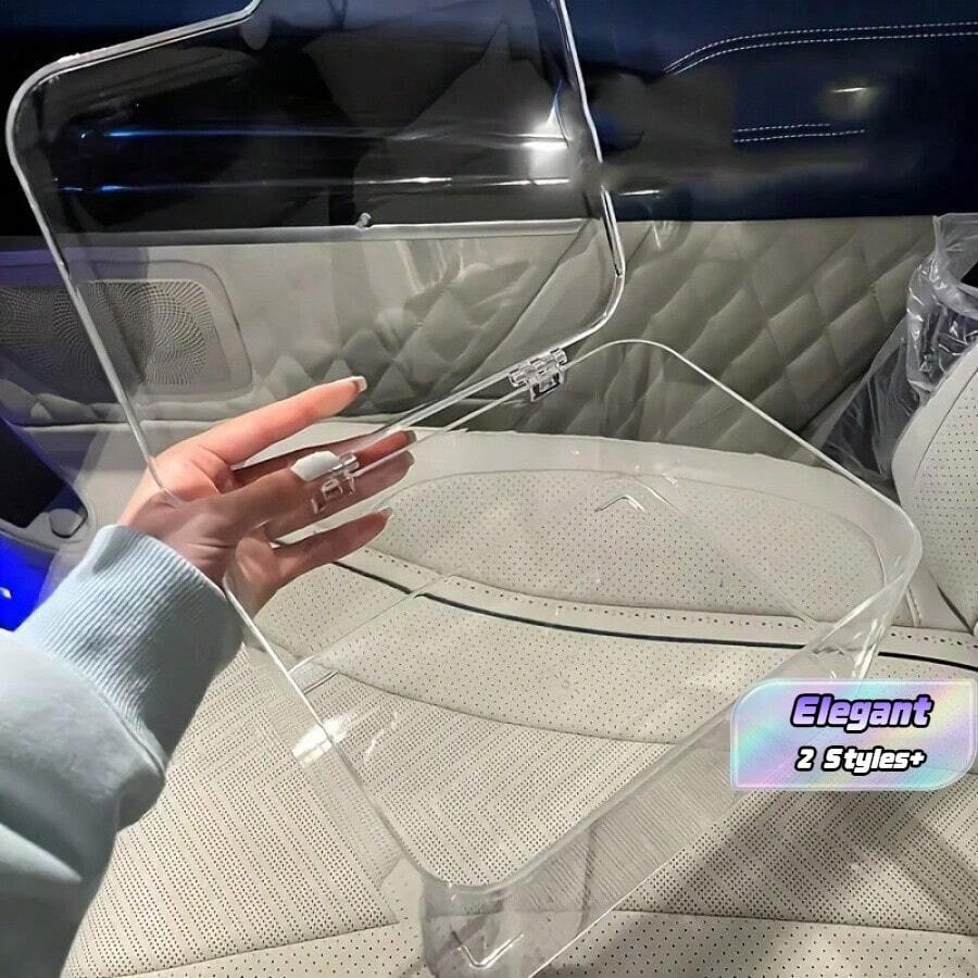 1pc Transparent Large Capacity Flip-Top Storage Box, Dust-Proof Stackable Desktop Box, Sealed Lid, Multi-Functional Acrylic Storage Box, Suitable For Storing Masks, Hair Accessories, Small Items, Medicines, Stationery - Multicolor - View 1