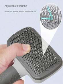1pc One-Key Hair Removal Self-Cleaning Comb - Grey - View 4