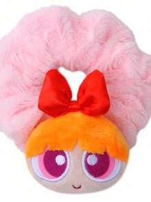 THE POWERPUFF GIRLS X Joivida 1組毛絨髮圈與髮帶、可愛卡通髮箍，適合日常穿著、旅行、派對，是送給女性、女孩的有趣禮物，生日、聖誕節或週年紀念的襪子填充禮物 - 彩色 - 查看 13